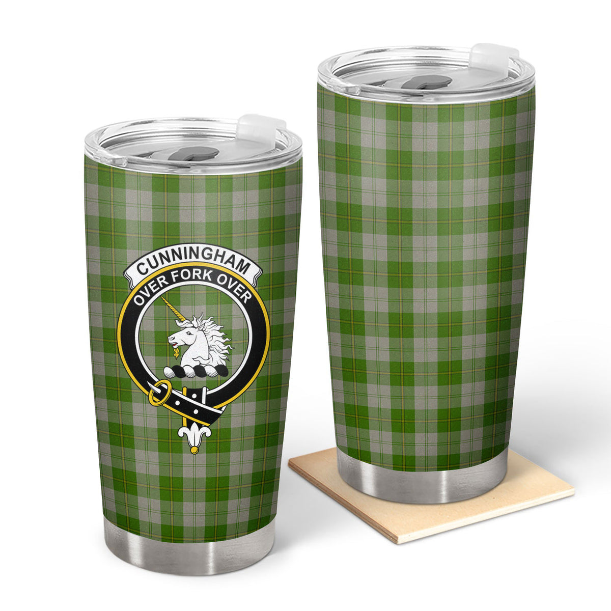 Cunningham Dress Green Dancers Tartan Crest Tumbler