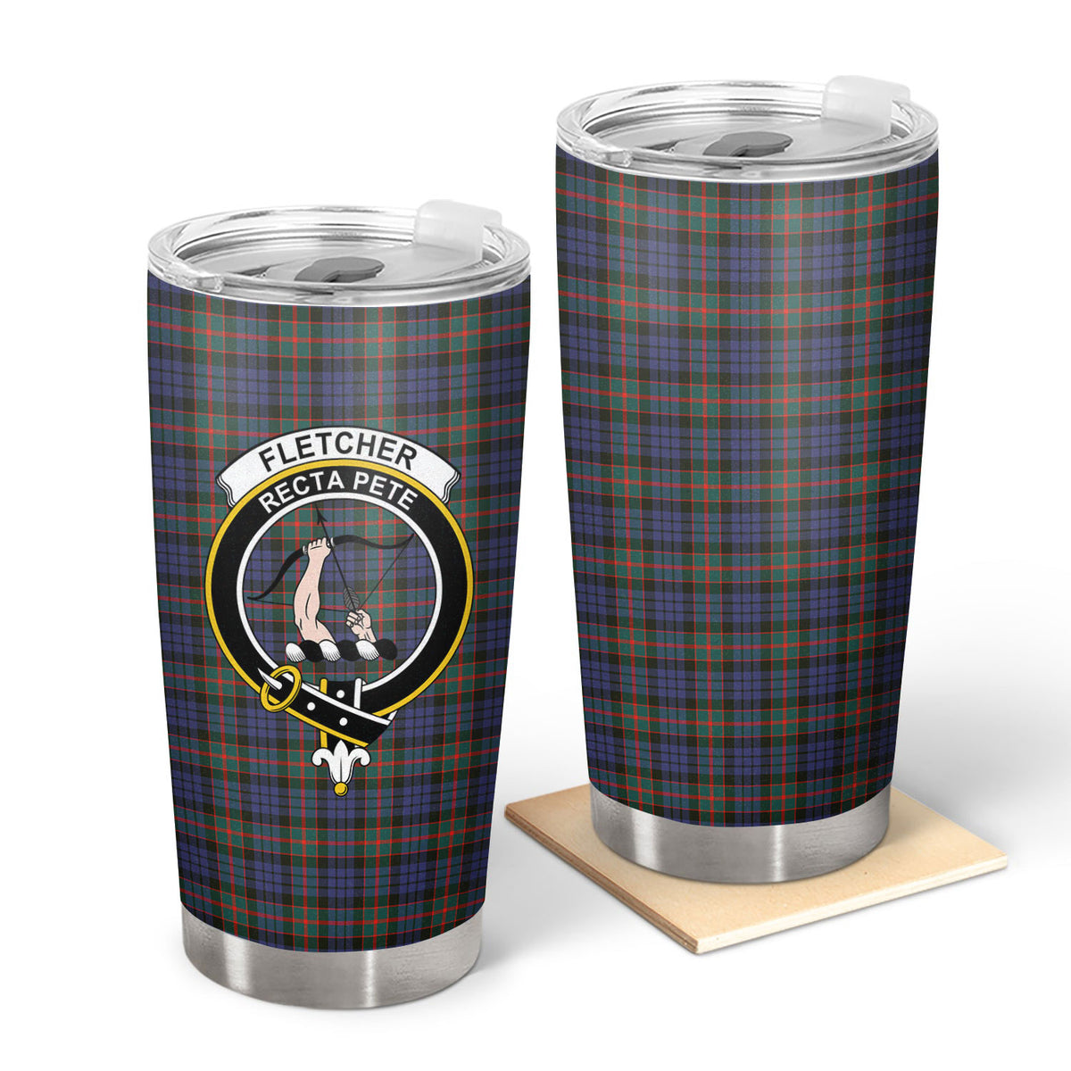 Fletcher of Dunans Tartan Crest Tumbler