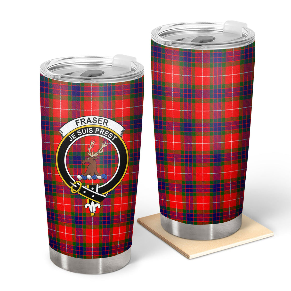 Fraser (of Lovat) Modern Tartan Crest Tumbler