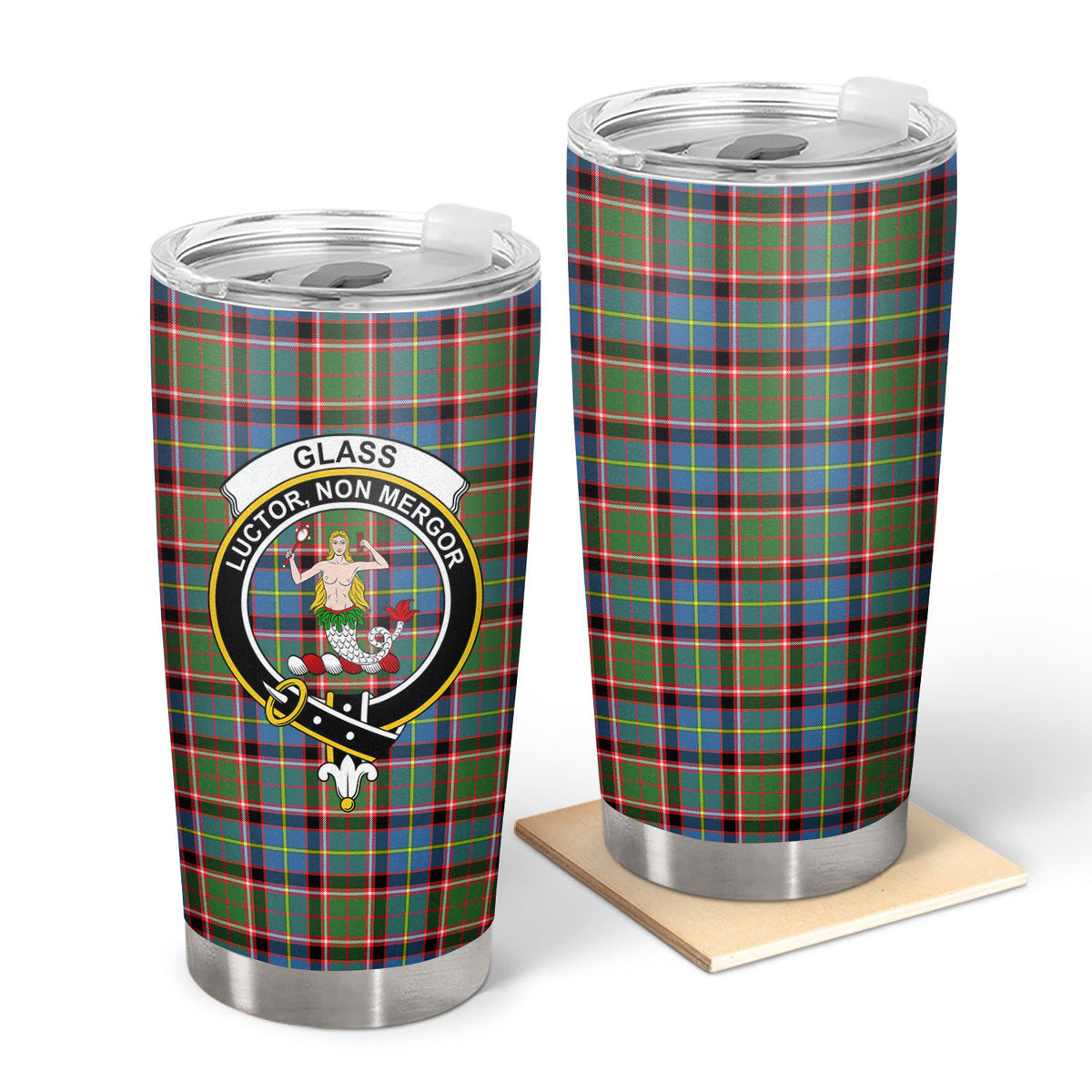 Glass Tartan Crest Tumbler