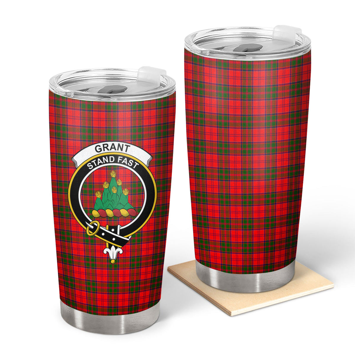 Grant Modern Tartan Crest Tumbler