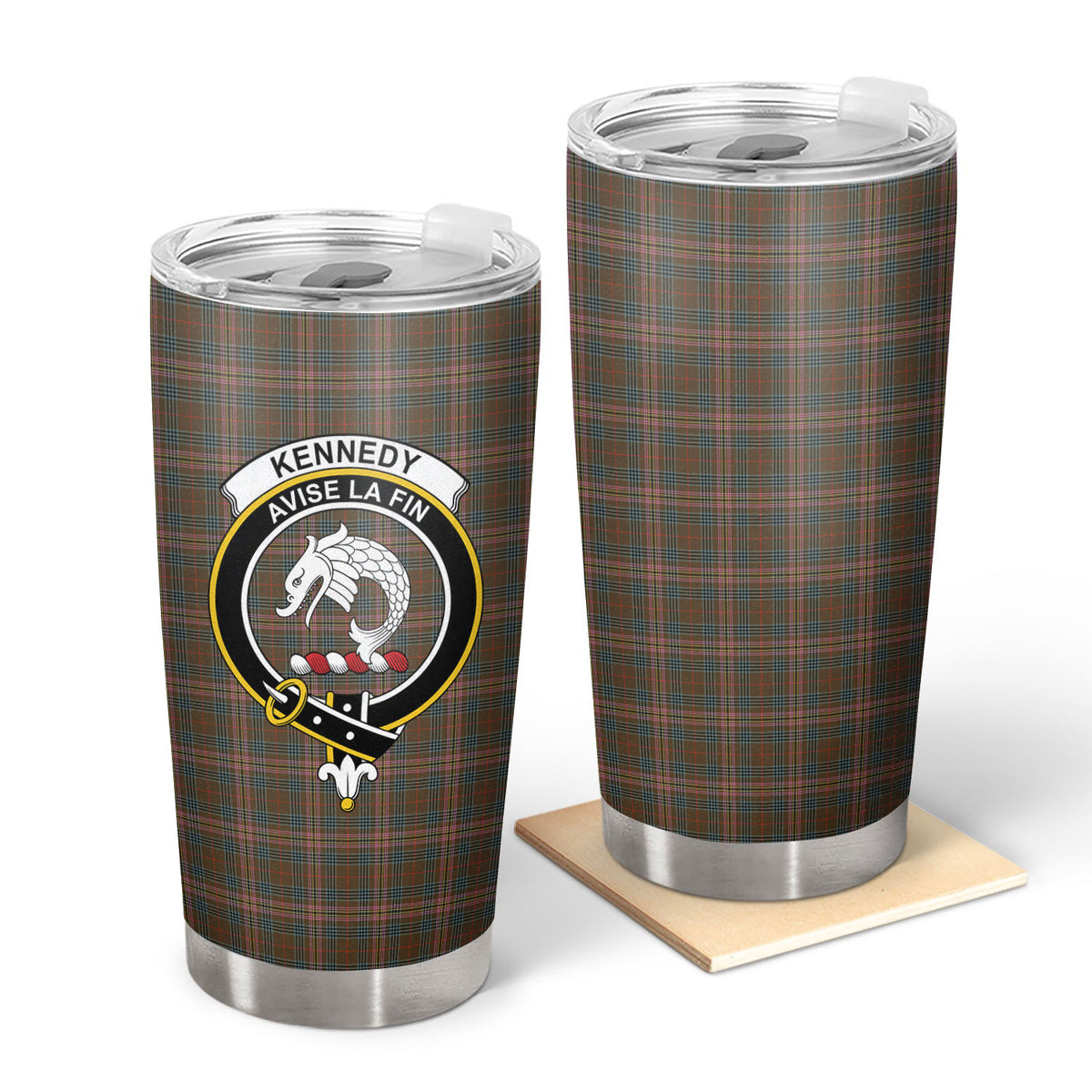 Kennedy Weathered Tartan Crest Tumbler