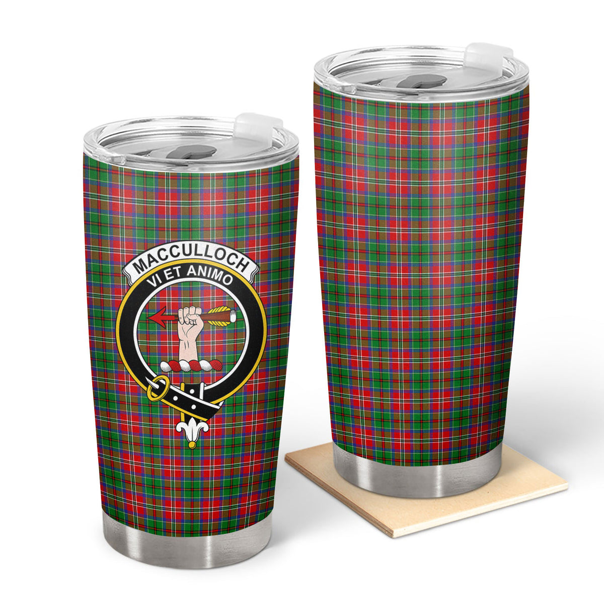 MacCulloch (McCulloch) Tartan Crest Tumbler