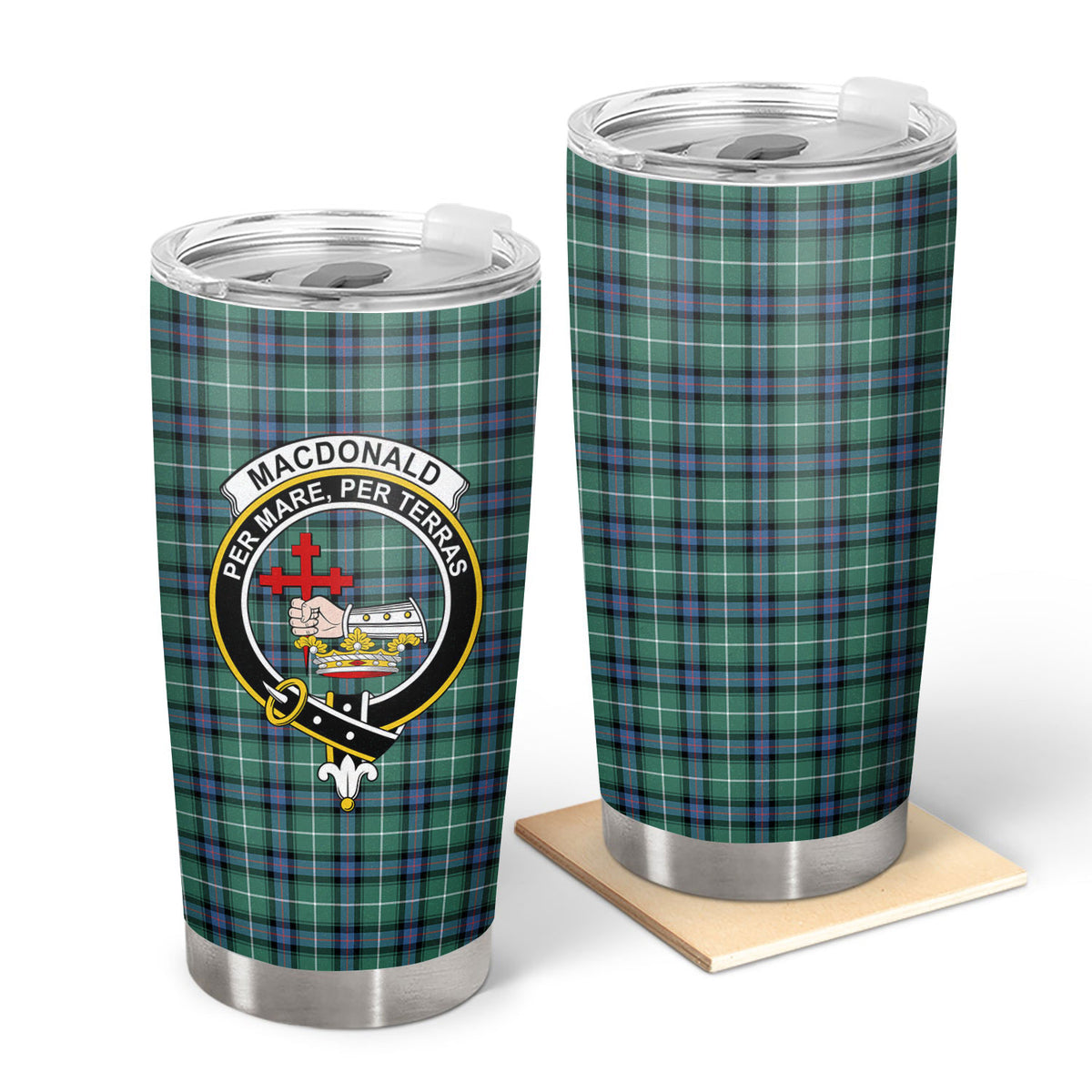 MacDonald of the Isles Hunting Ancient Tartan Crest Tumbler