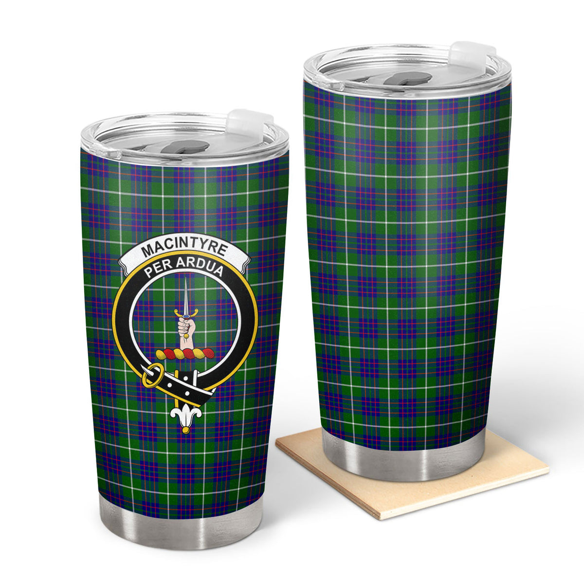 MacIntyre Hunting Modern Tartan Crest Tumbler