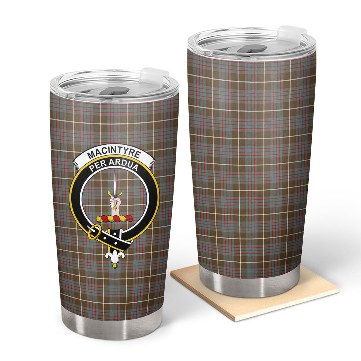 MacIntyre Hunting Weathered Tartan Crest Tumbler