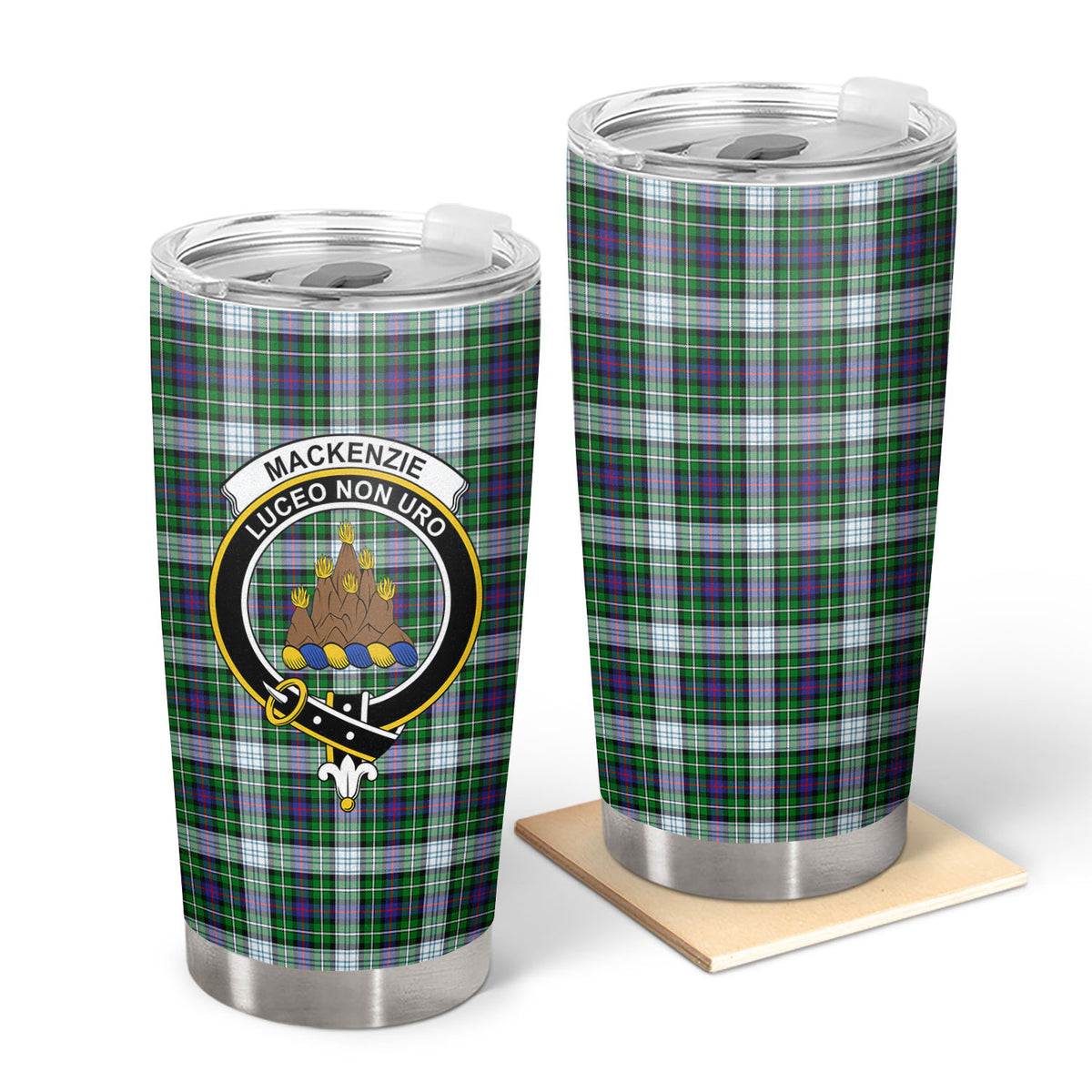 MacKenzie Dress Modern Tartan Crest Tumbler