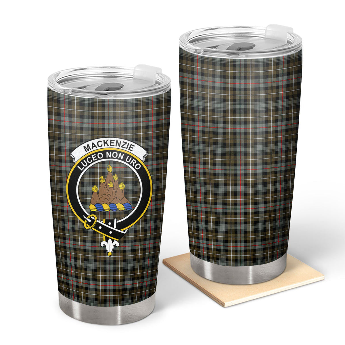 MacKenzie Weathered Tartan Crest Tumbler