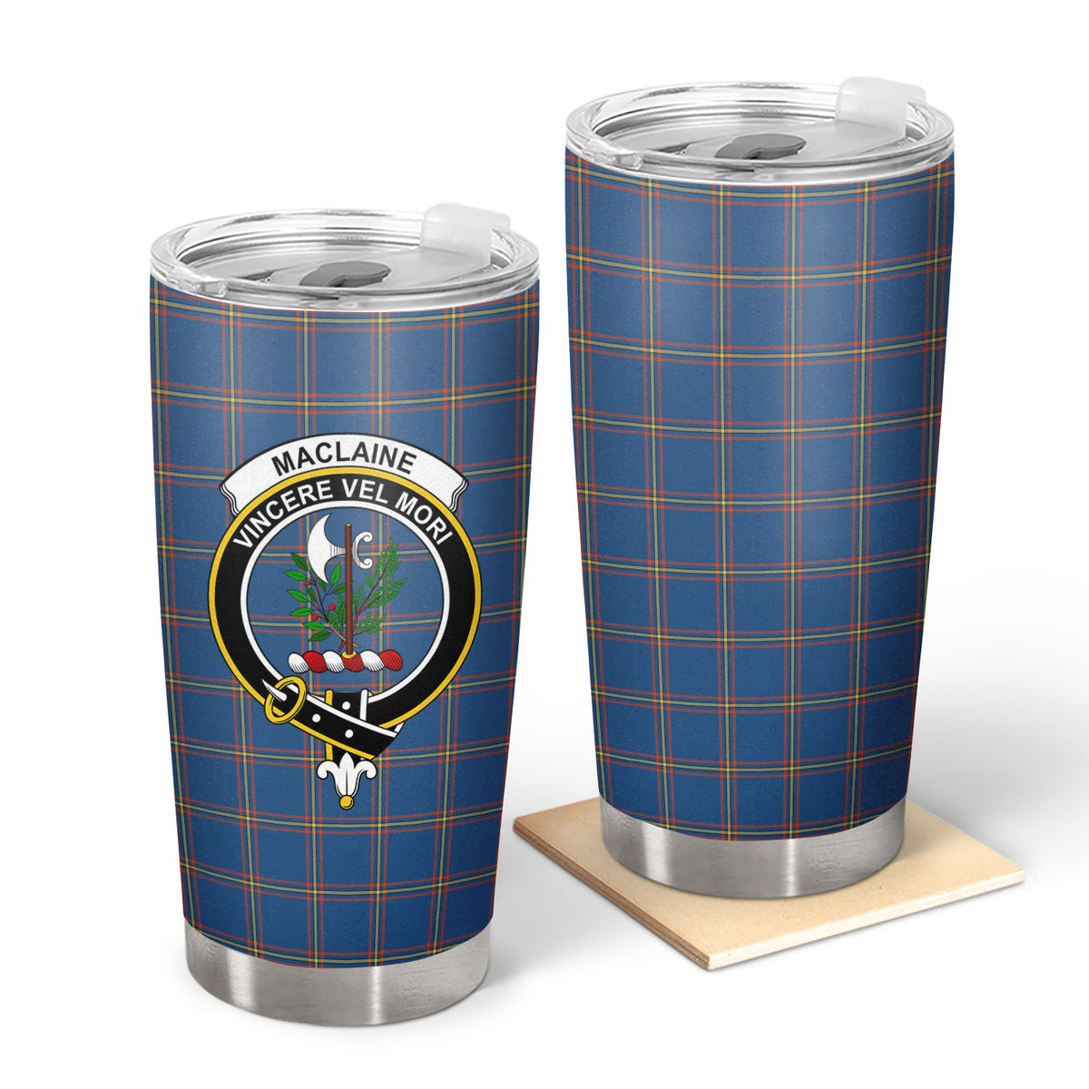 MacLaine of Loch Buie Hunting Ancient Tartan Crest Tumbler