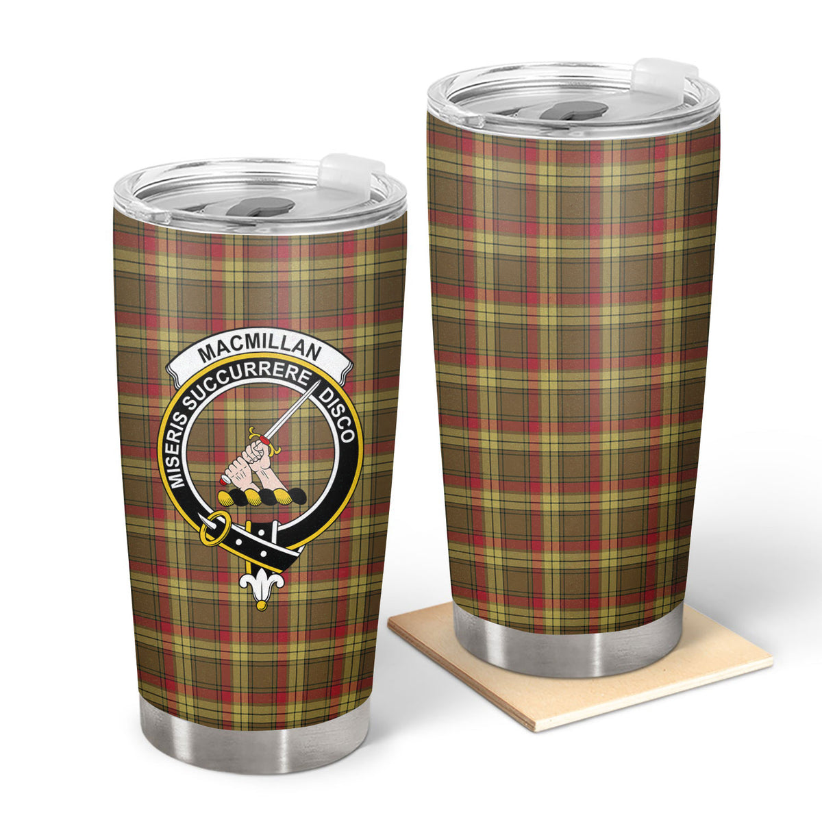 MacMillan Old Weathered Tartan Crest Tumbler