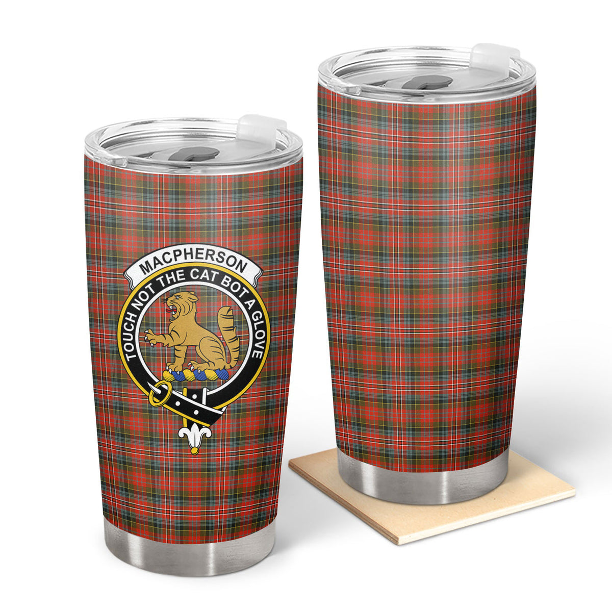 MacPherson Weathered Tartan Crest Tumbler