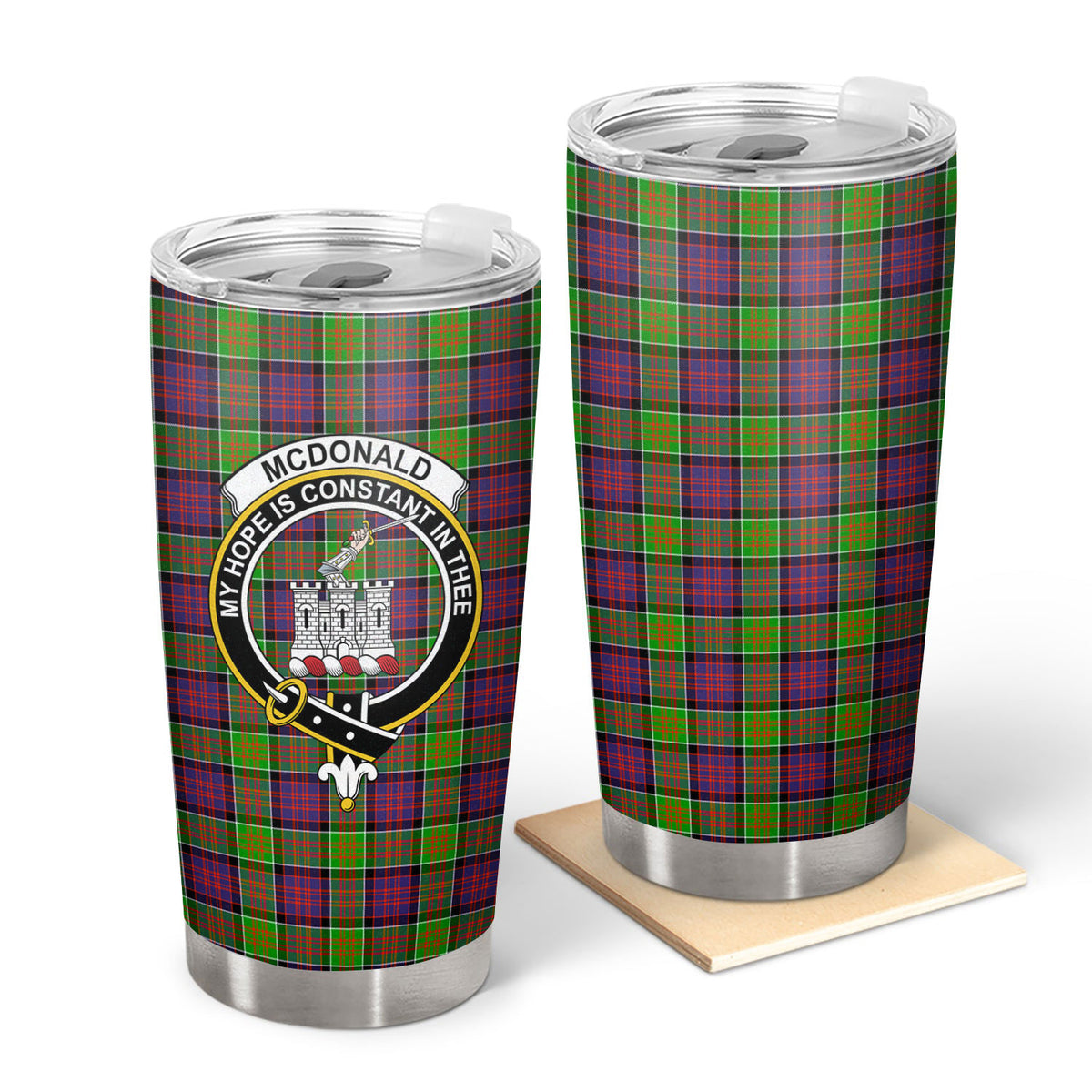 McDonald (Clan Ranald) Tartan Crest Tumbler