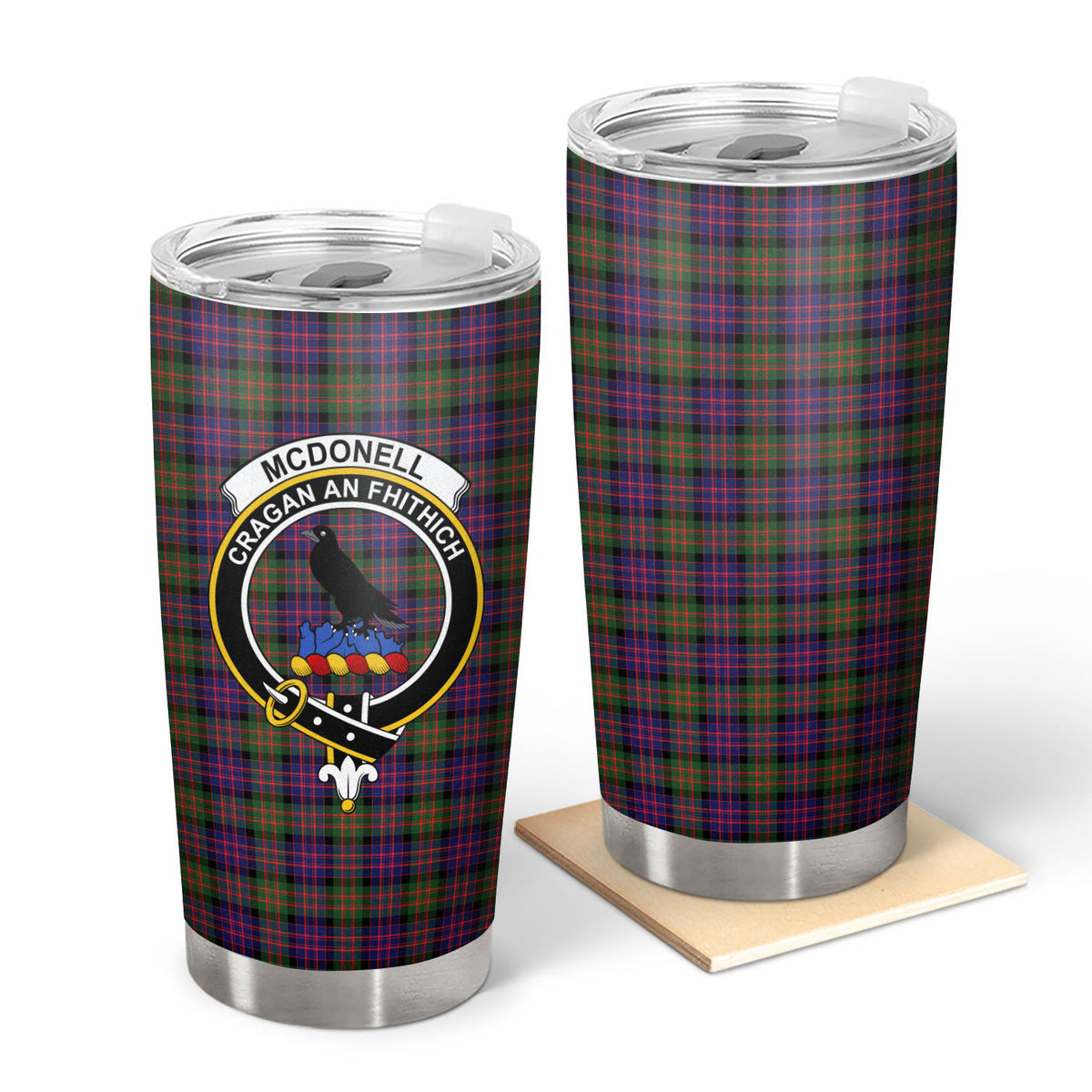 McDonnell of Glengarry Modern Tartan Crest Tumbler