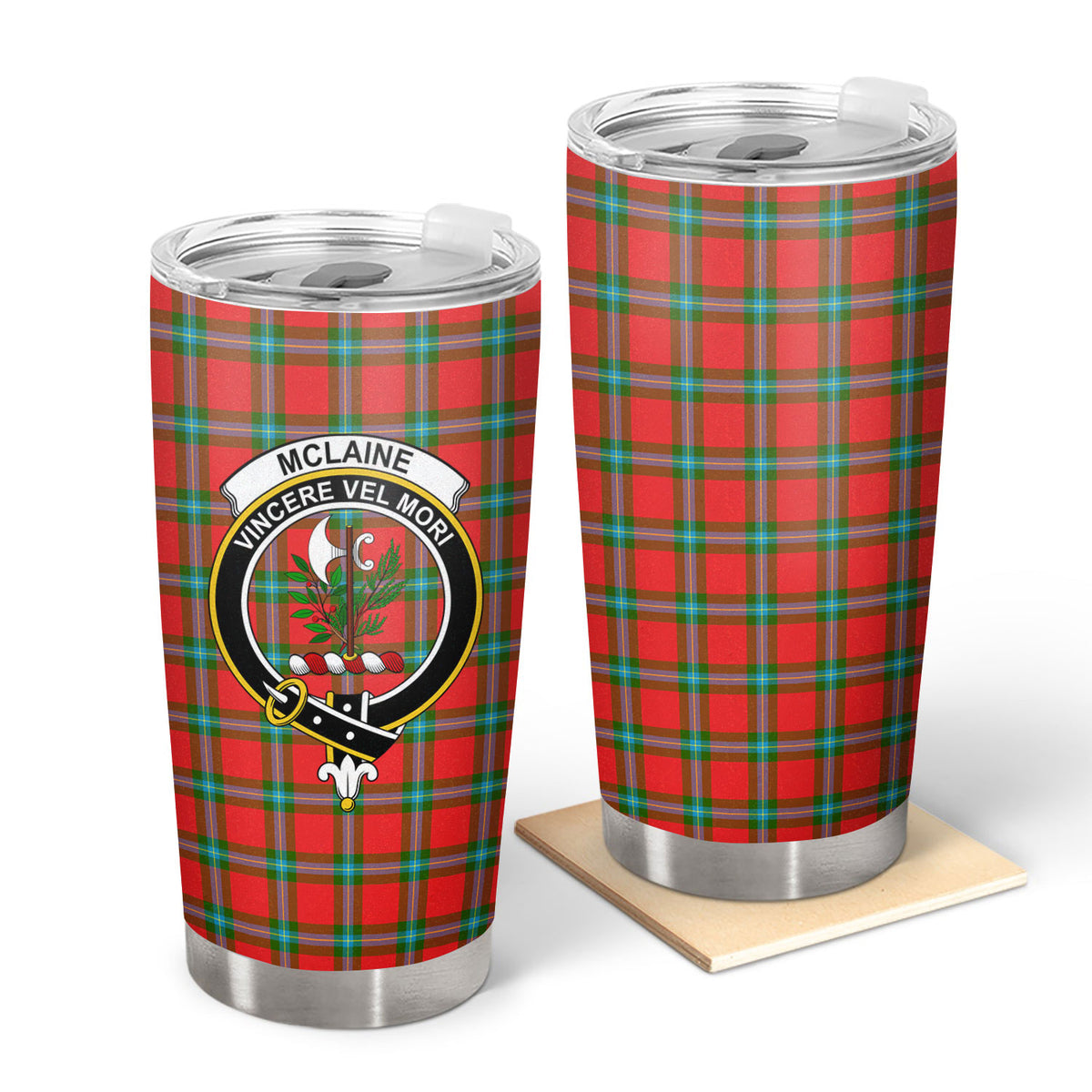 McLaine of Loch Buie Tartan Crest Tumbler