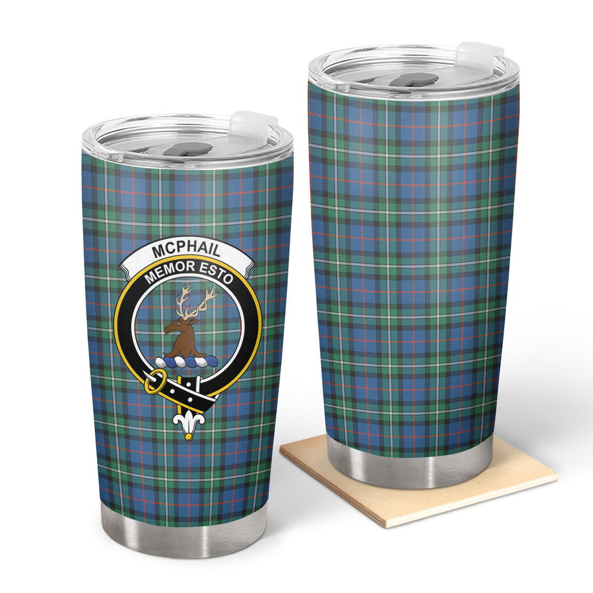 McPhail Hunting Ancient Tartan Crest Tumbler