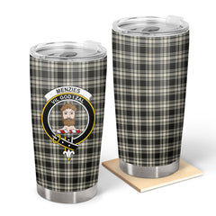 Menzies Black _ White Ancient Tartan Crest Tumbler