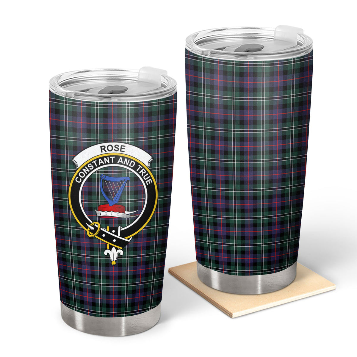 Rose Hunting Modern Tartan Crest Tumbler