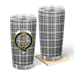 Scott Black & White Modern Tartan Crest Tumbler