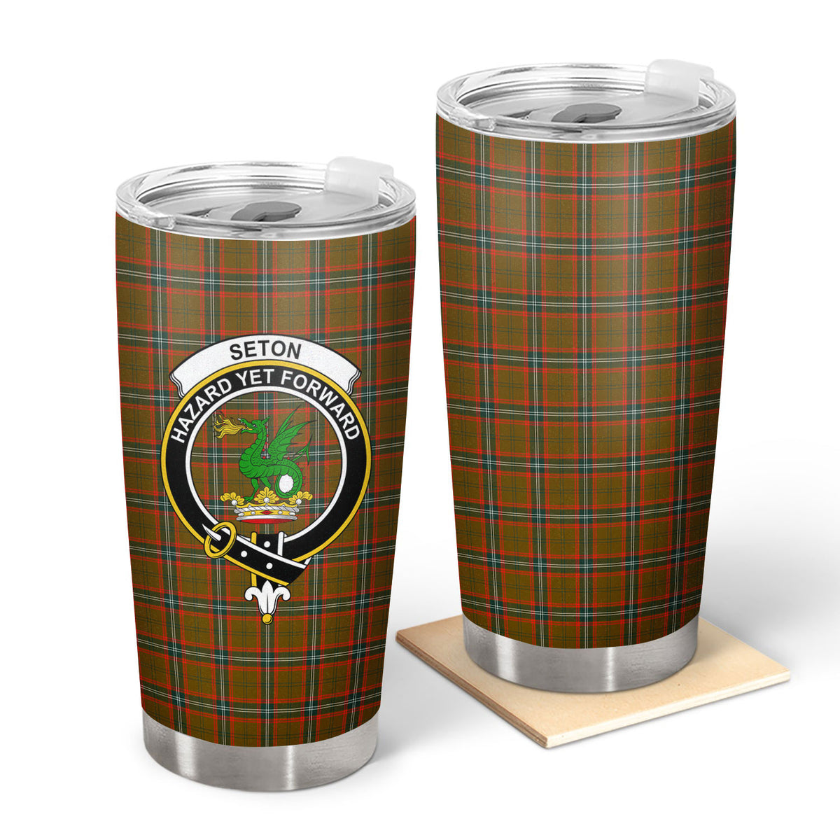 Seton Hunting Modern Tartan Crest Tumbler