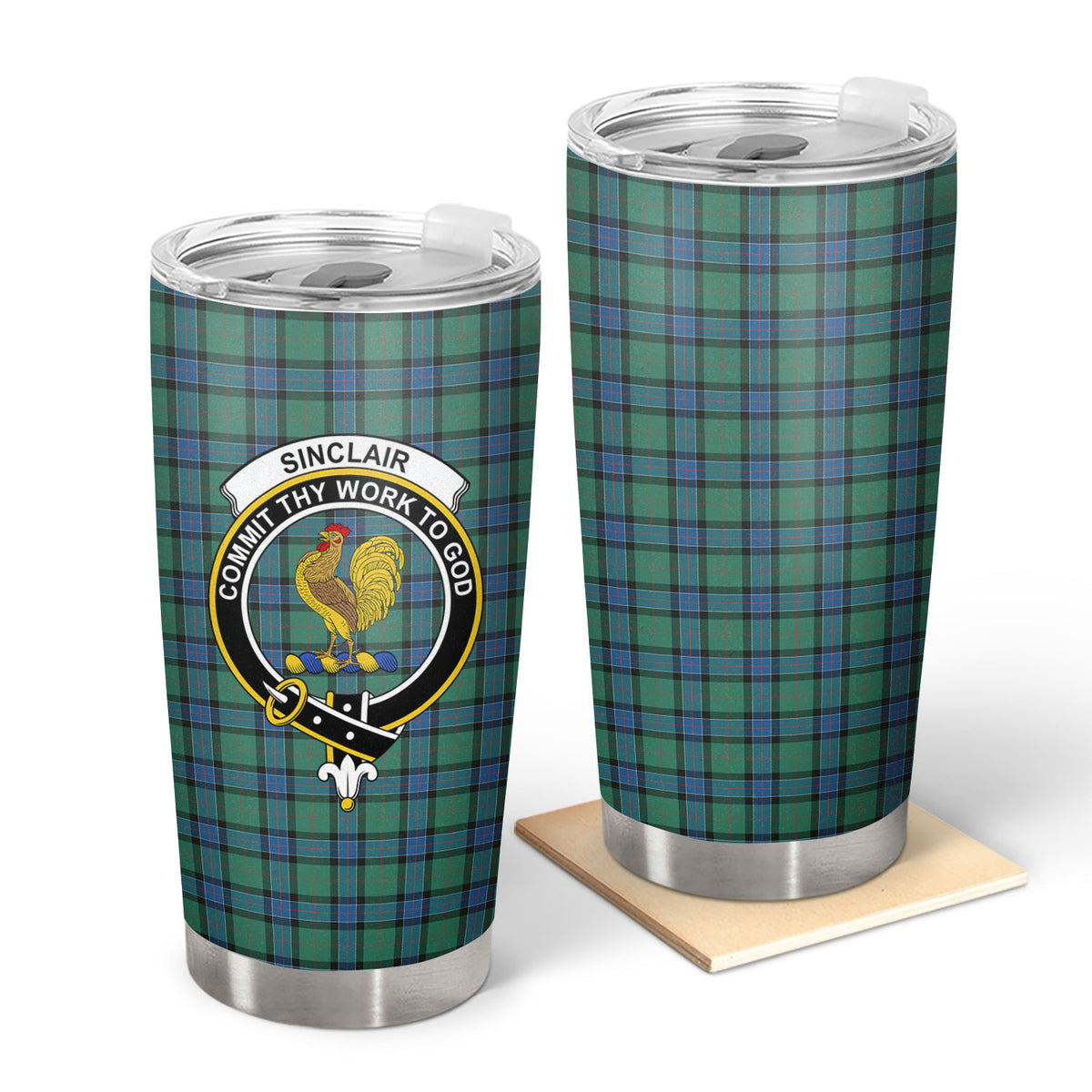 Sinclair Hunting Ancient Tartan Crest Tumbler