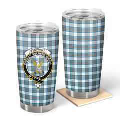 Stewart Muted Blue Tartan Crest Tumbler