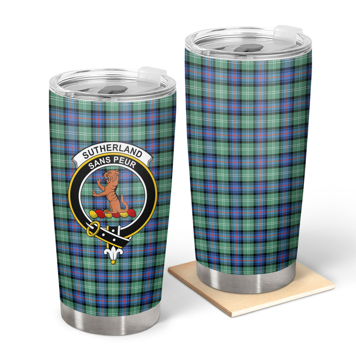 Sutherland Old Ancient Tartan Crest Tumbler