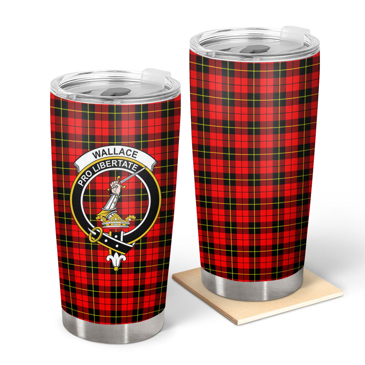 Wallace Hunting Red Tartan Crest Tumbler