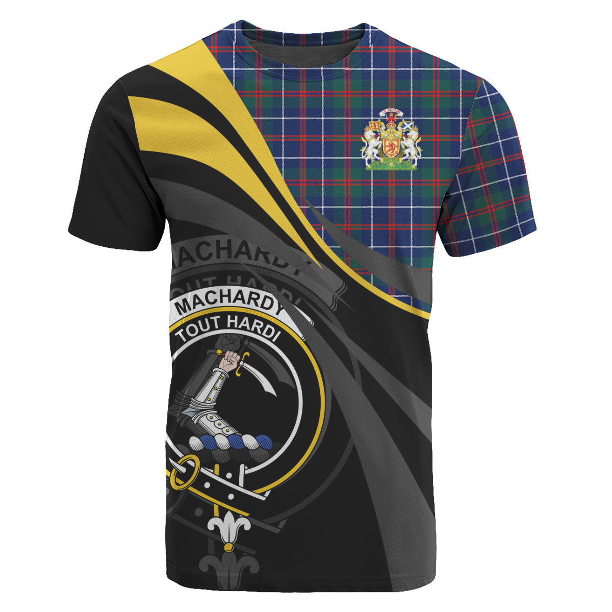 MacHardy Modern Tartan Crest T-shirt - Royal Coat Of Arms Style