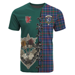 MacHardy Modern Tartan T-shirt - Lion Rampant And Celtic Thistle Style