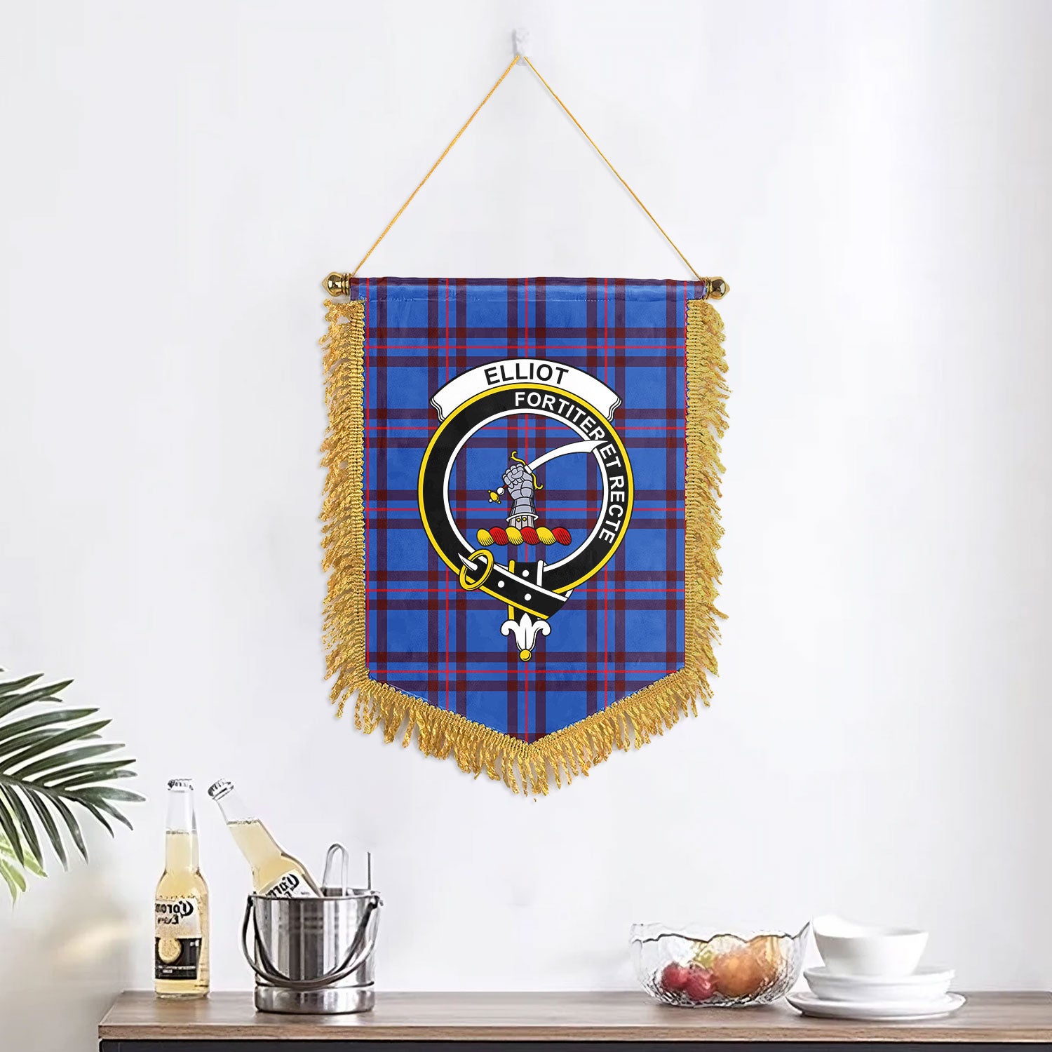 Elliot Modern Tartan Crest Wall Hanging Banner