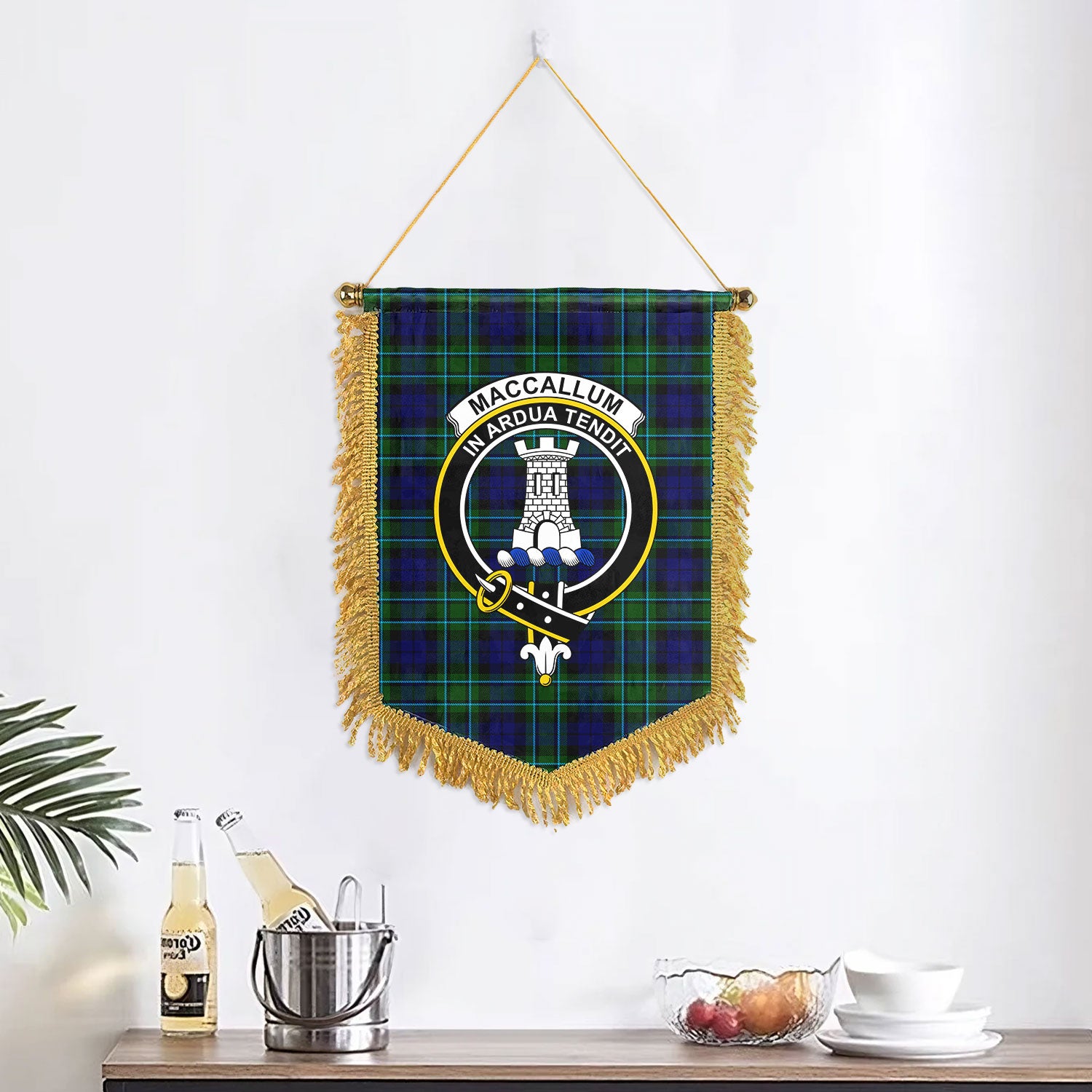 MacCallum Modern Tartan Crest Wall Hanging Banner