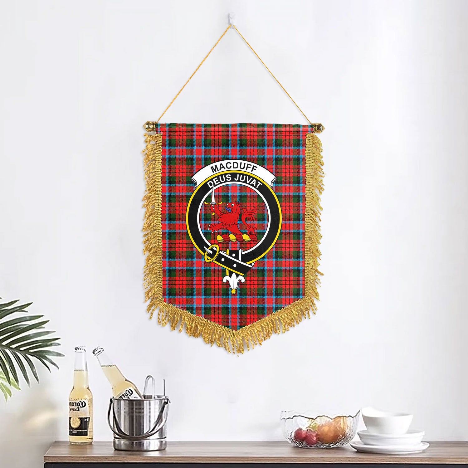 MacDuff Modern Tartan Crest Wall Hanging Banner