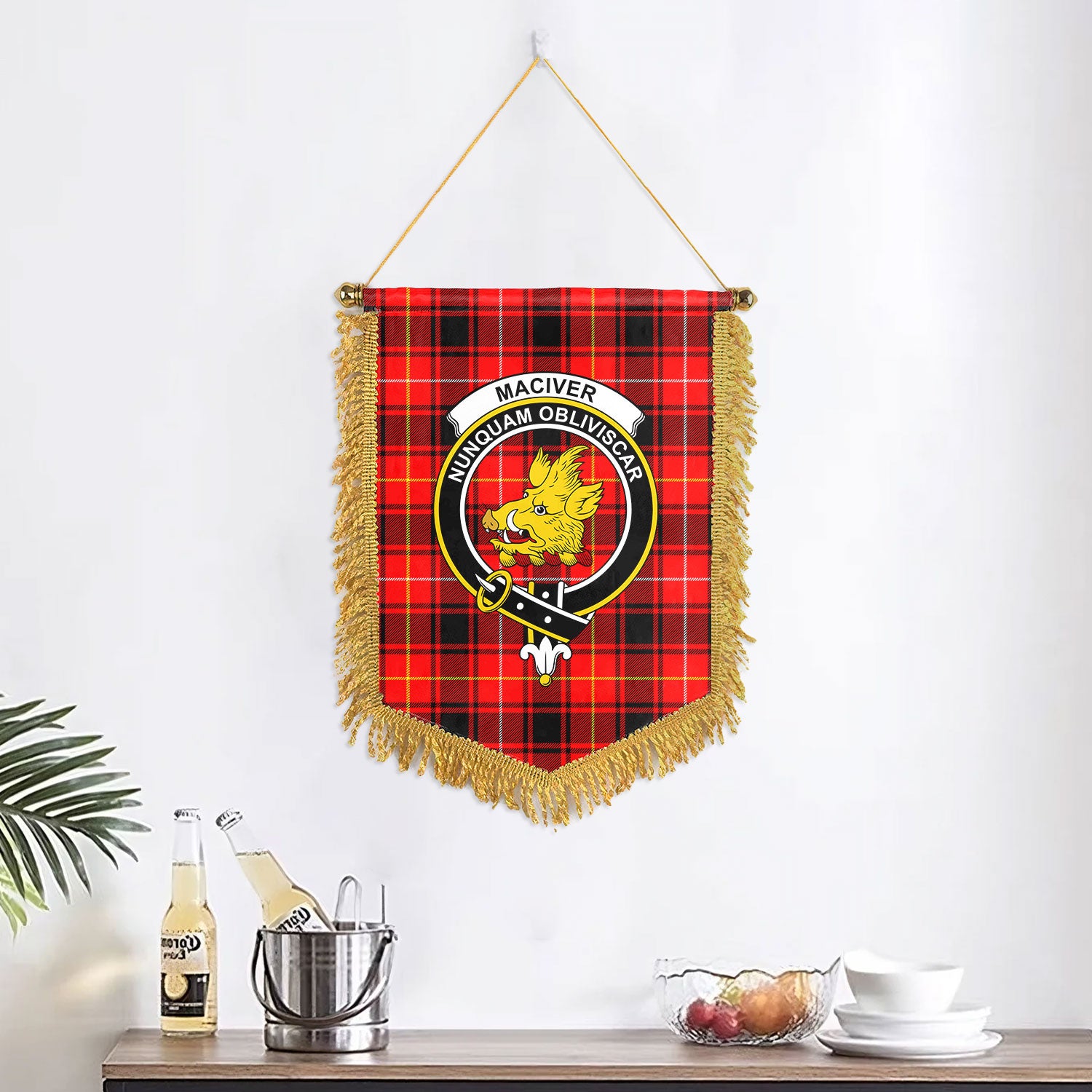 MacIver Modern Tartan Crest Wall Hanging Banner