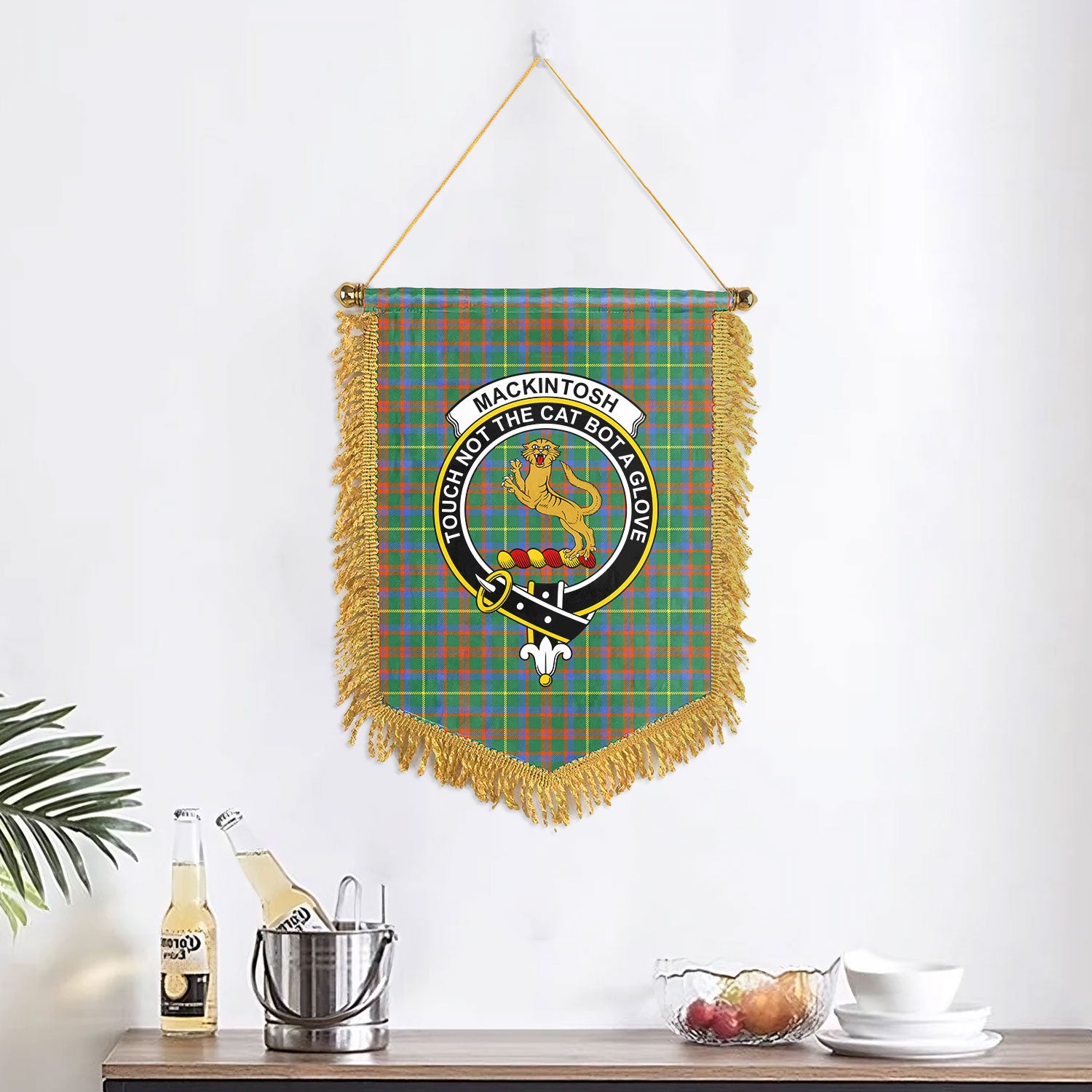 MacKintosh Hunting Ancient Tartan Crest Wall Hanging Banner