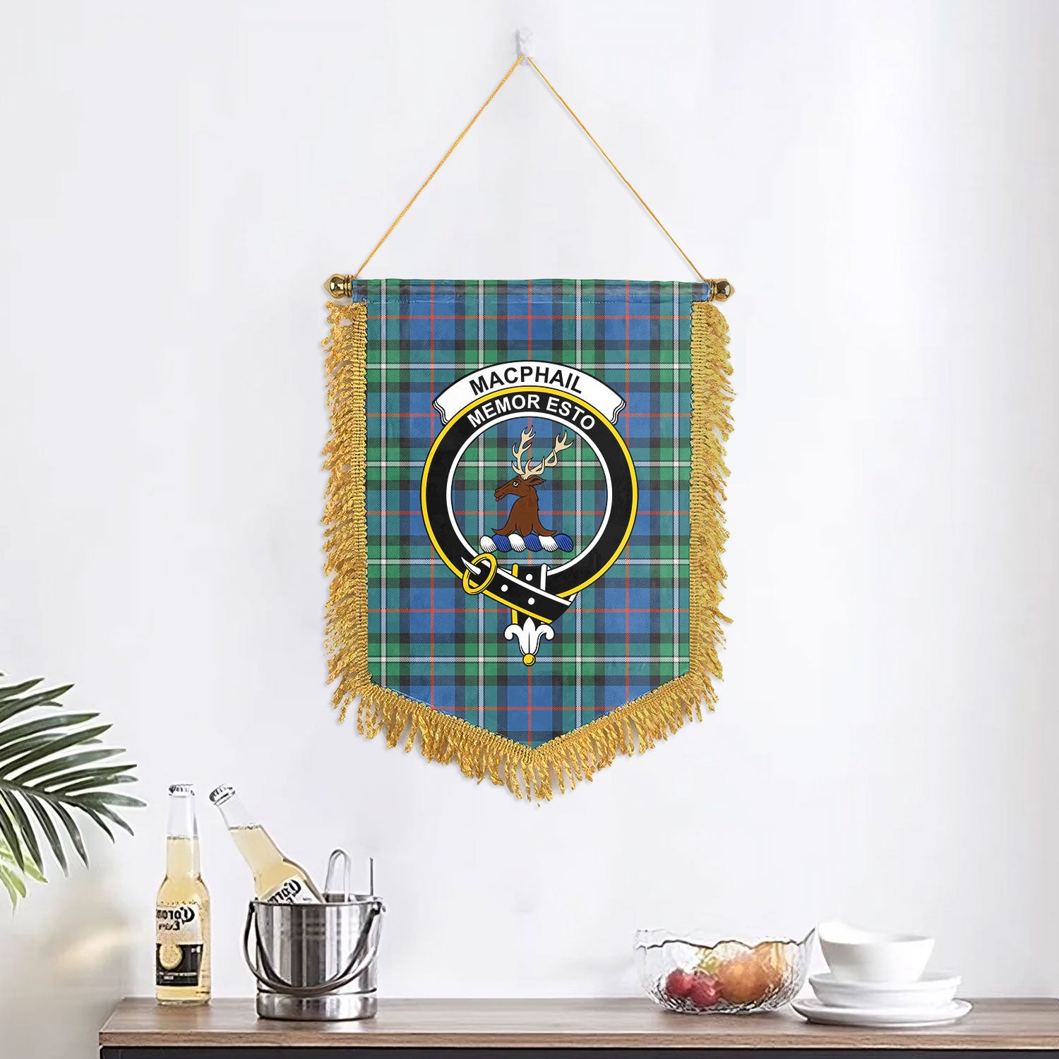 MacPhail Hunting Ancient Tartan Crest Wall Hanging Banner