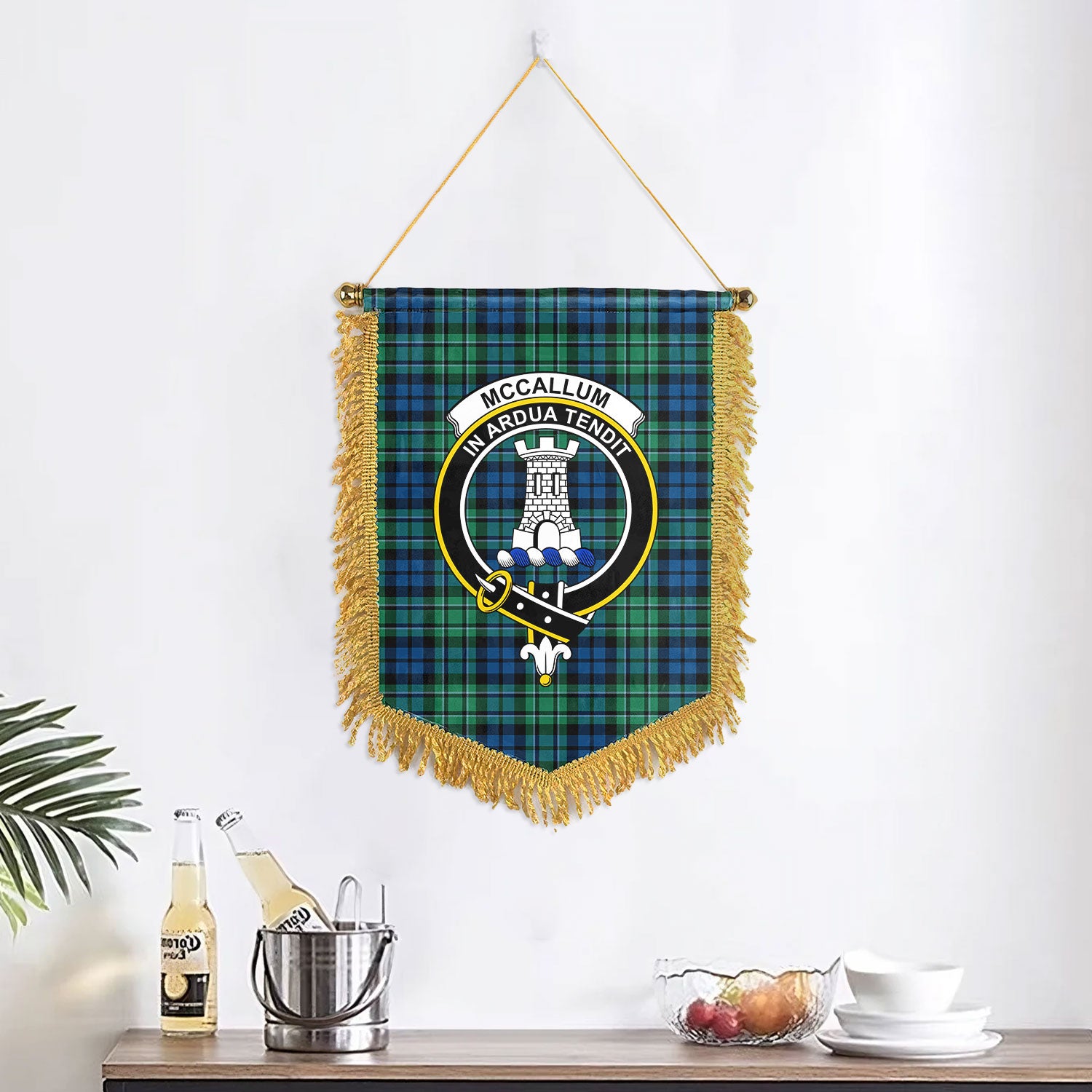 McCallum Ancient Tartan Crest Wall Hanging Banner