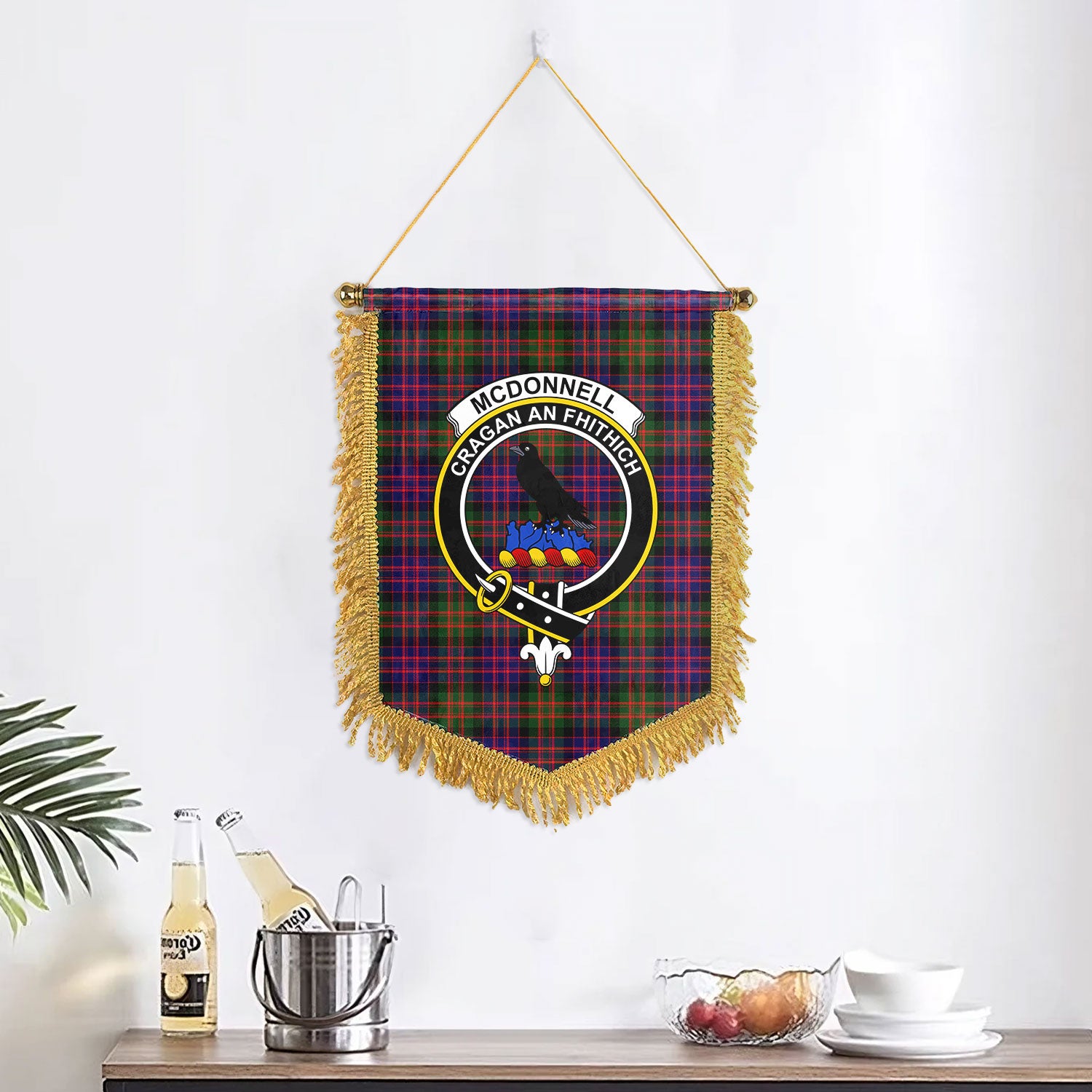 McDonnell of Glengarry Modern Tartan Crest Wall Hanging Banner