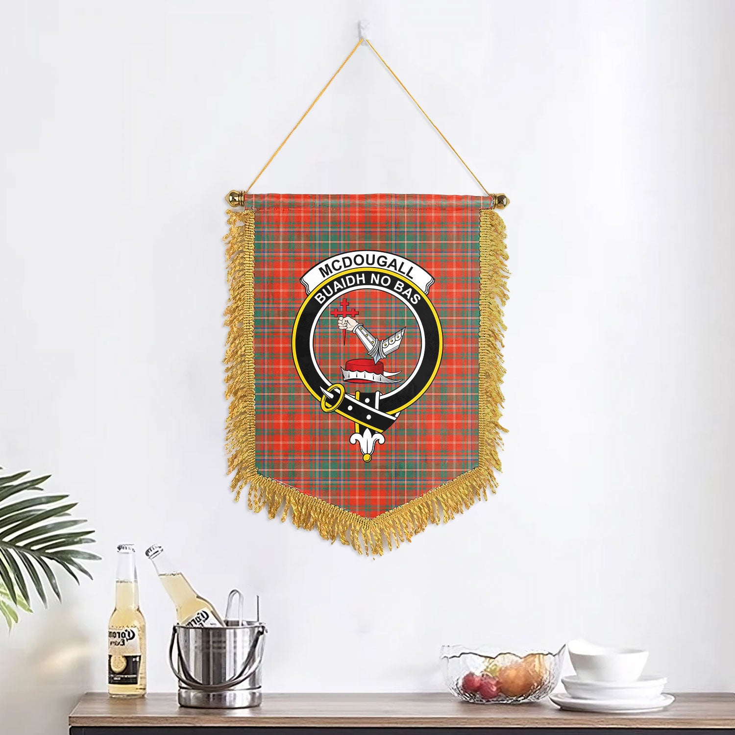 McDougall Ancient Tartan Crest Wall Hanging Banner