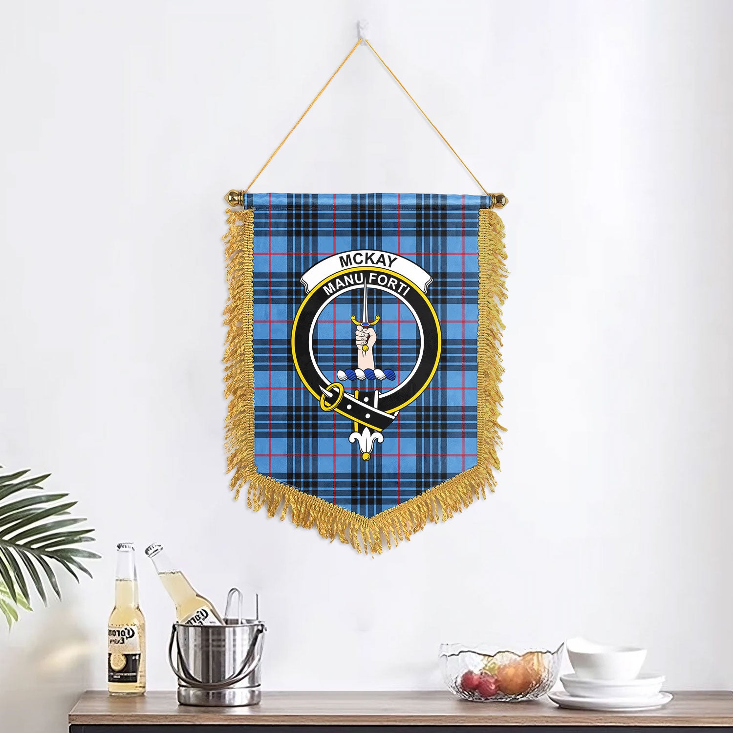 McKay Blue Tartan Crest Wall Hanging Banner