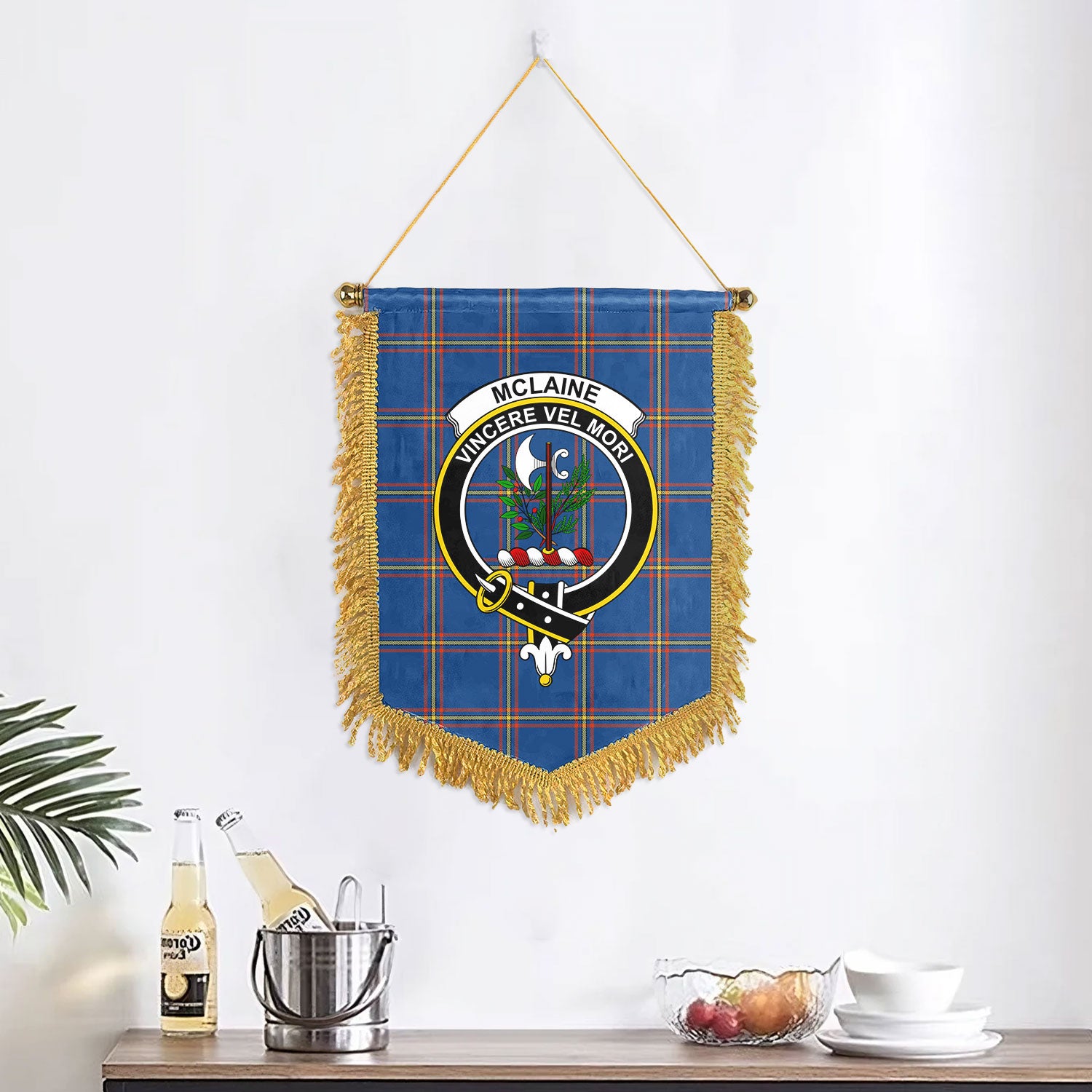 McLaine of Loch Buie Hunting Ancient Tartan Crest Wall Hanging Banner