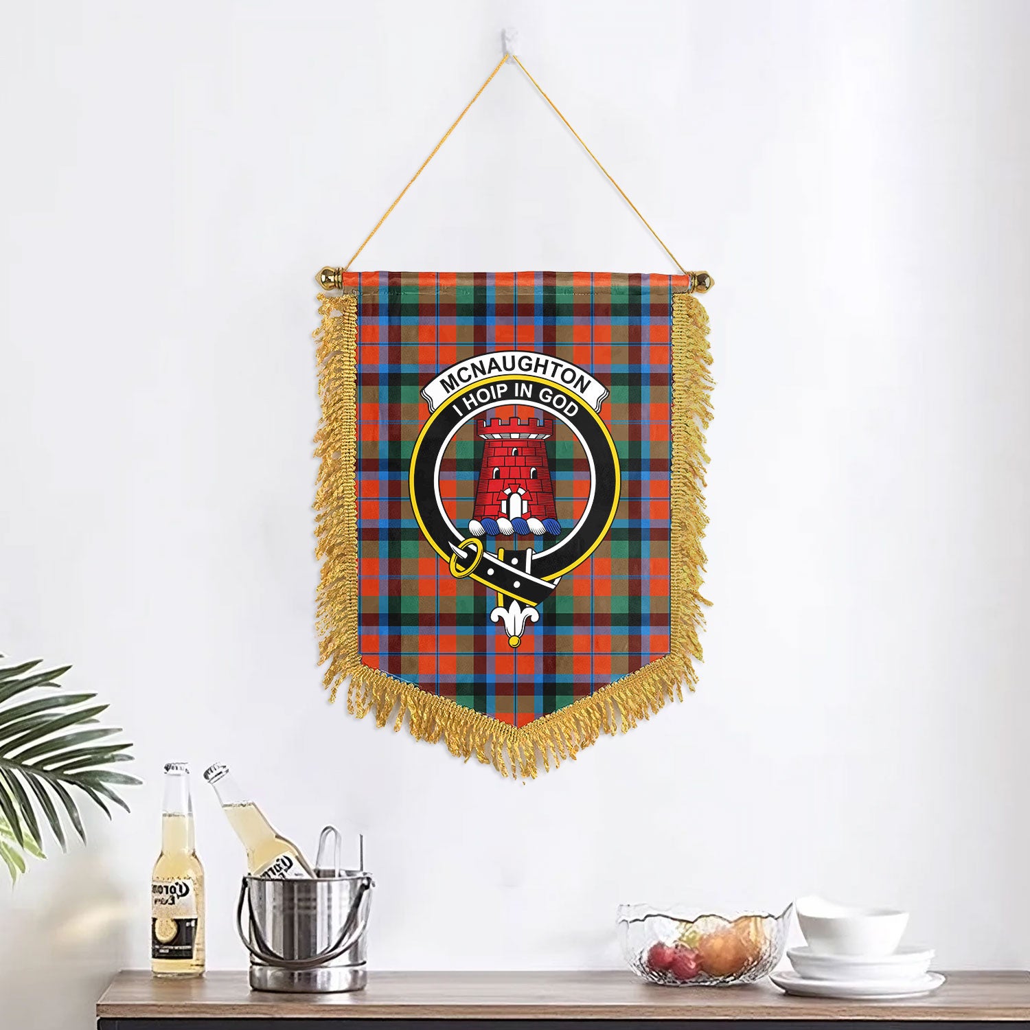 McNaughton Ancient Tartan Crest Wall Hanging Banner