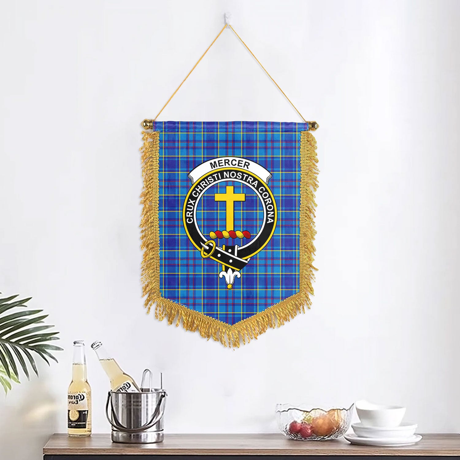 Mercer Modern Tartan Crest Wall Hanging Banner