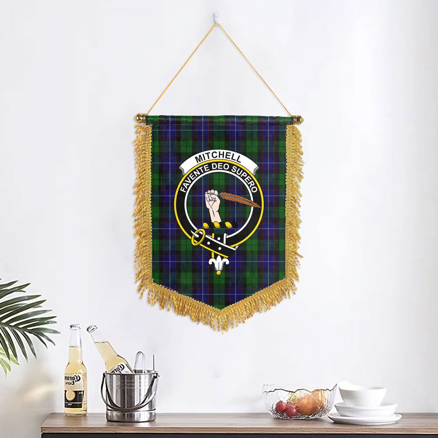 Mitchell Tartan Crest Wall Hanging Banner