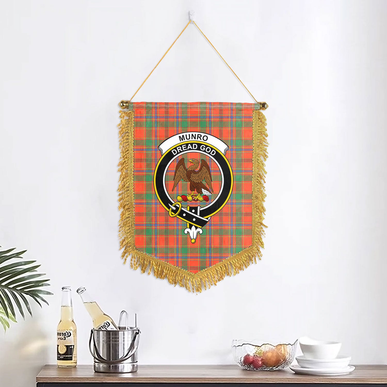 Munro Ancient Tartan Crest Wall Hanging Banner