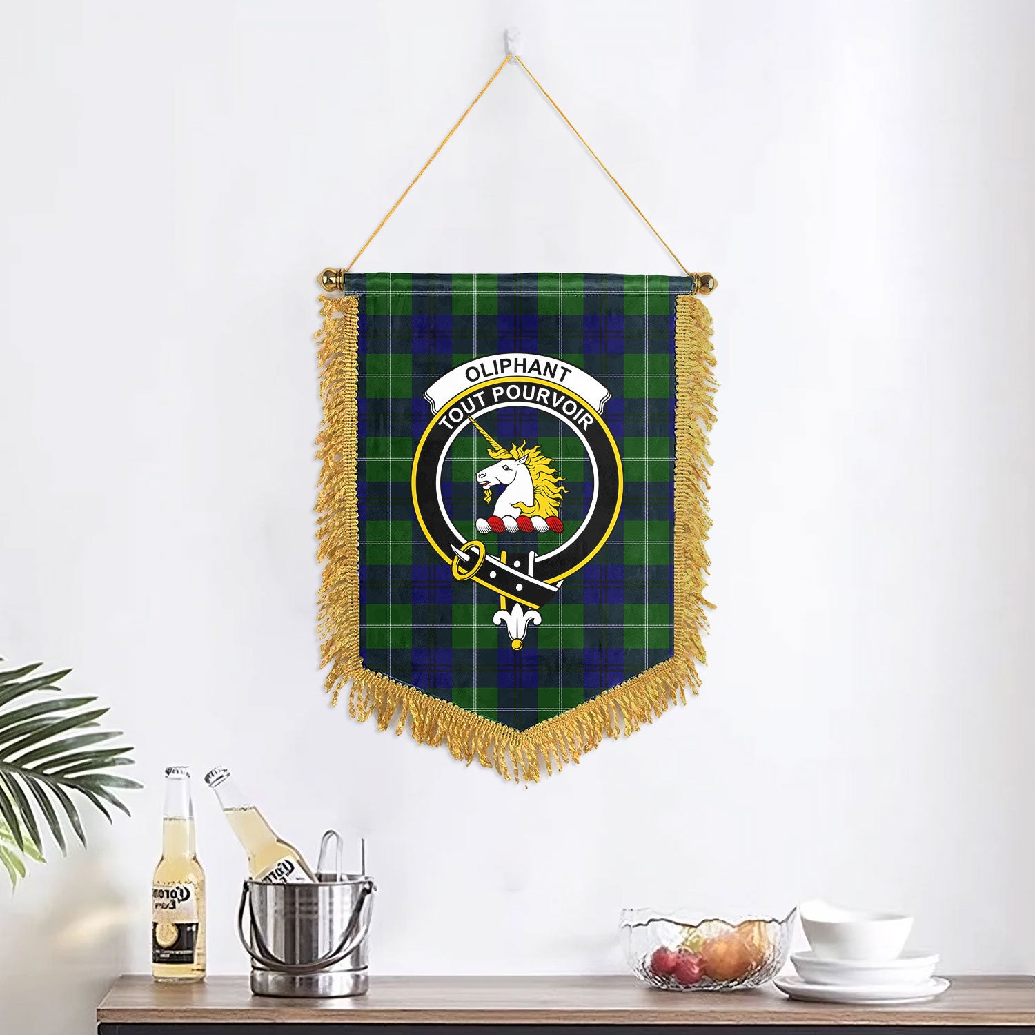 Oliphant Modern Tartan Crest Wall Hanging Banner