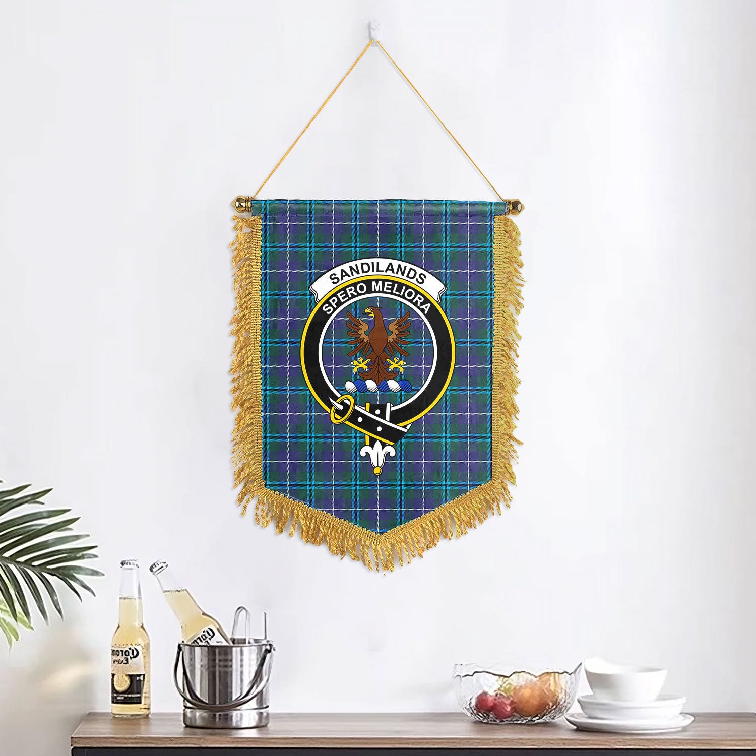 Sandilands Tartan Crest Wall Hanging Banner