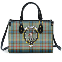 Balfour Blue Tartan Crest Leather Handbag