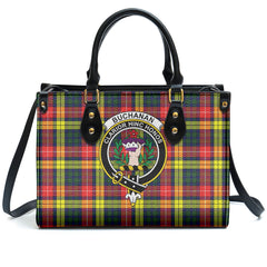 Buchanan Modern Tartan Crest Leather Handbag