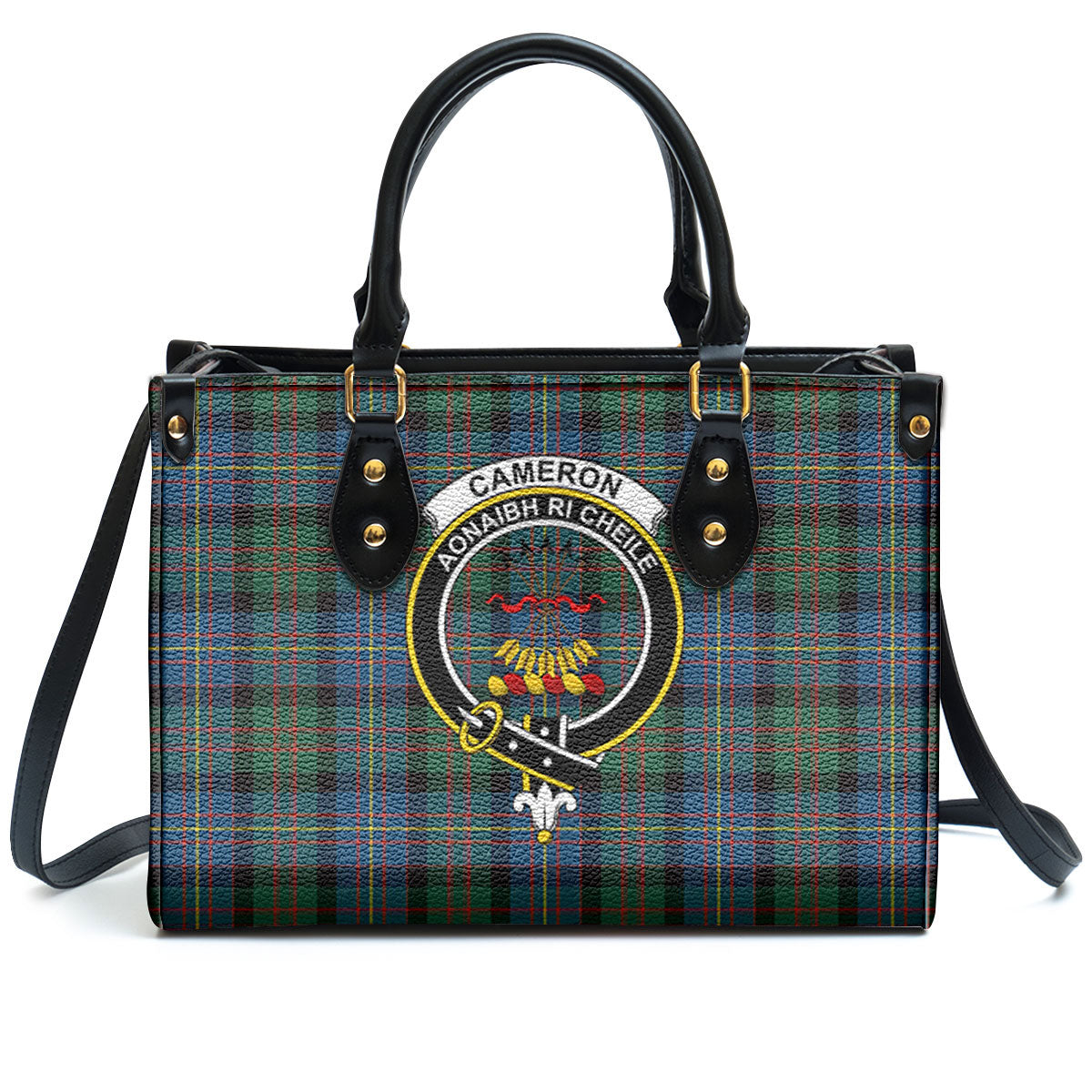 Cameron of Erracht Ancient Tartan Crest Leather Handbag