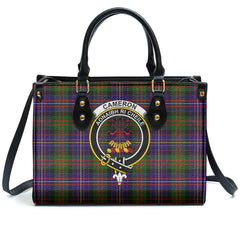 Cameron of Erracht Modern Tartan Crest Leather Handbag